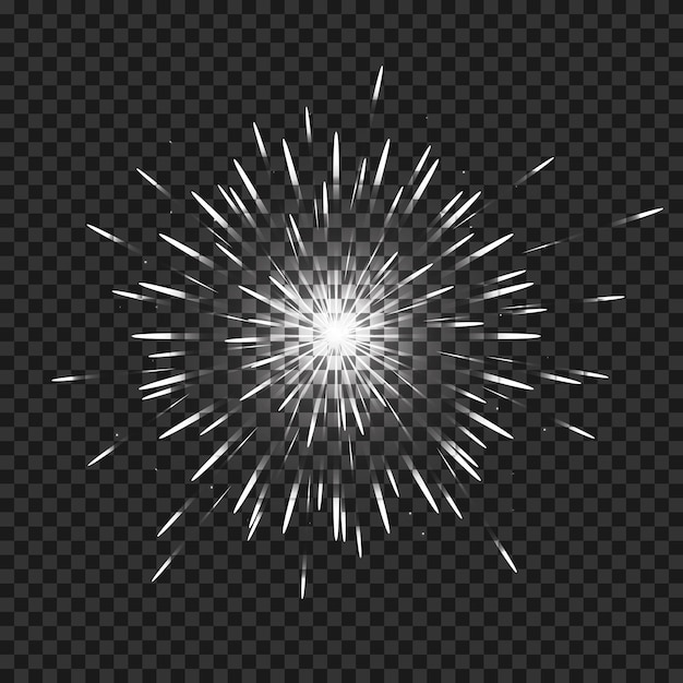 Brillo vectorial blanco efecto transparente lente destello explosión brillo