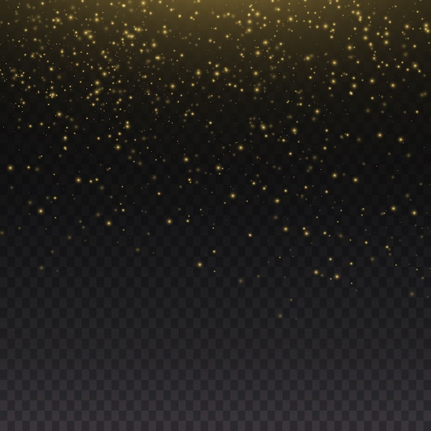 Brillos sobre un fondo transparente. Chispas de estrellas, brillan con un efecto de luz especial. Polvo de estrellas.