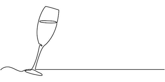 Brindis de celebración Ilustración de arte de línea continua Una línea de brindis de champaña lineal continuo