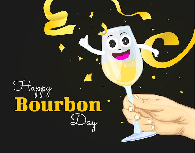 Brindis de ilustración de mano celebrando el día del bourbonjpg