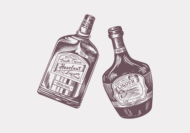 Brindis de salud. Insignia de licor vintage