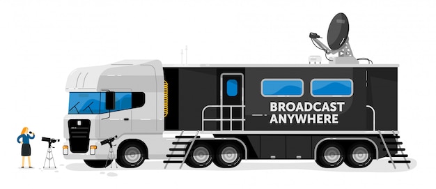 Broadcast truck. difusión de medios