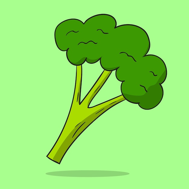 Brócoli Concepto aislado Vector plano de estilo de dibujos animados