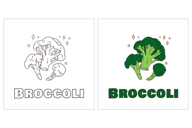 Brócoli Dibujado A Mano Página Para Colorear
