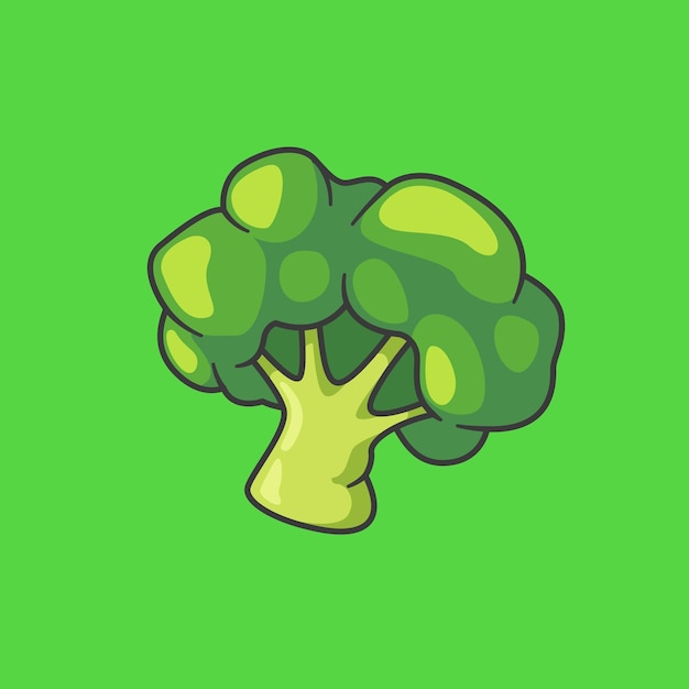 Brócoli, vegetal verde fresco, vector, brócoli, icono