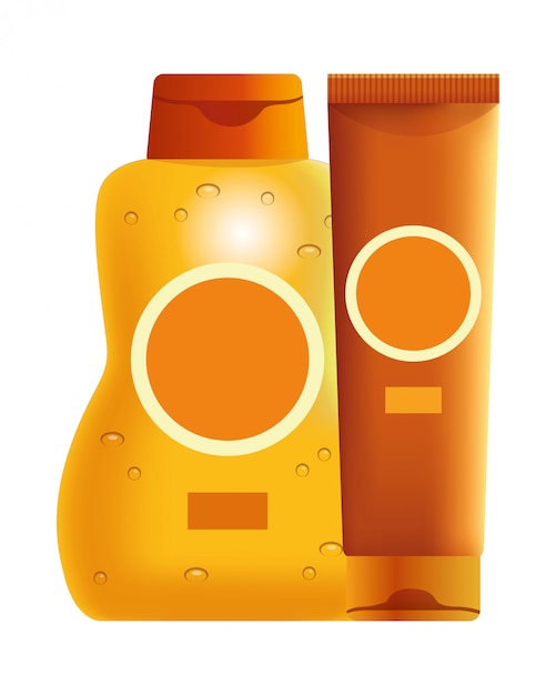 Vector bronceadores solares productos cosméticos