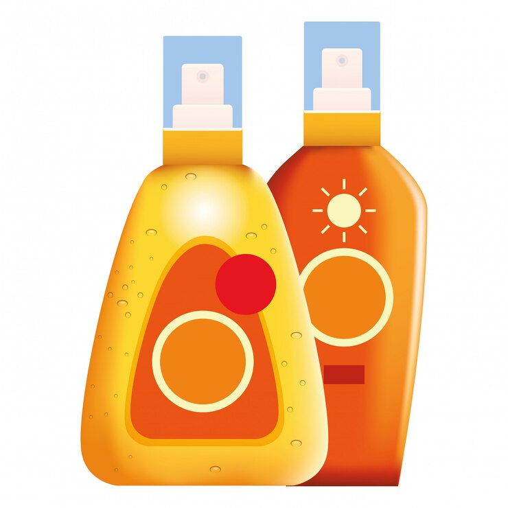 Vector bronceadores solares productos cosméticos