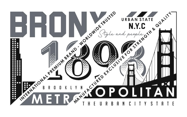 El bronx art vector tipografía ilustración diseño gráfico impresión