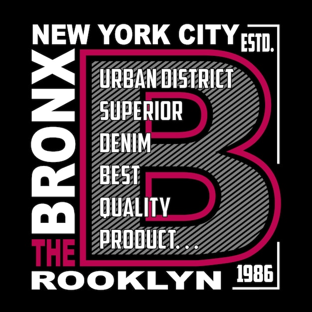 Bronx camiseta letras vector tipografía diseño