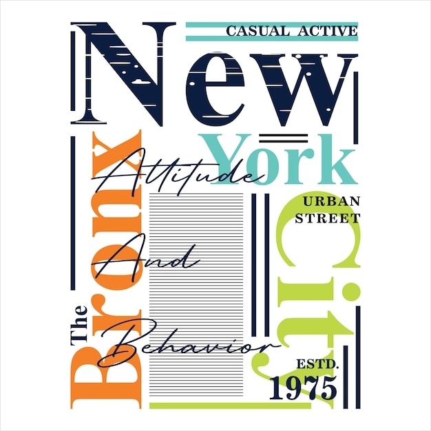 El bronx gráfico diseño de camiseta tipografía ilustración vectorial estilo casual