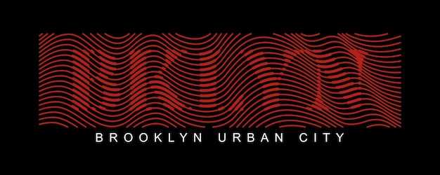Brooklyn ciudad urbana diseño tipografía vector diseño texto ilustración cartel banner flyer postal signo camiseta gráficos impresión etc.