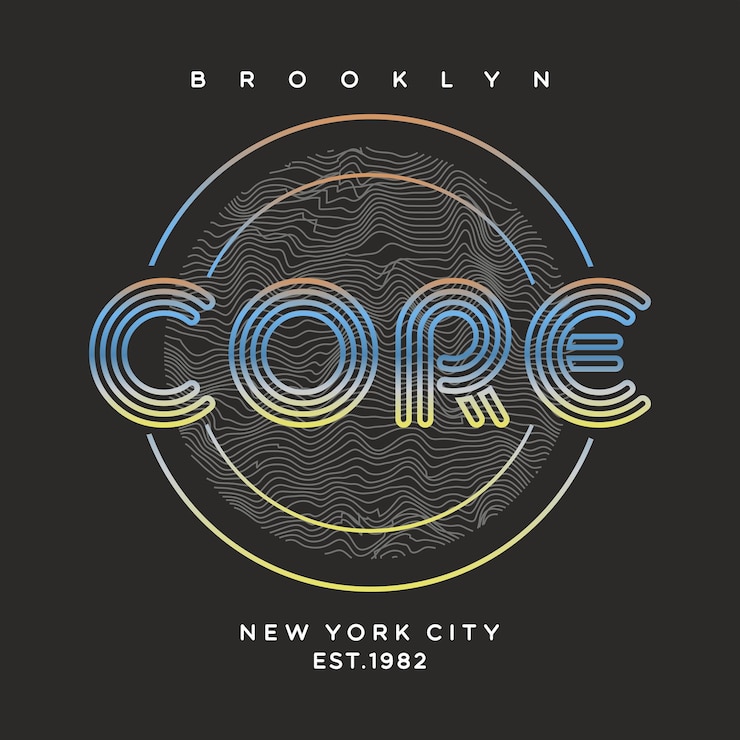 Vector brooklyn core tipografía de la ciudad de nueva york vector de diseño para la impresión de camisetas