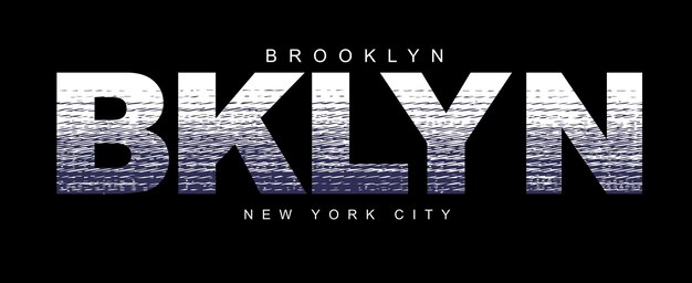 Brooklyn con efecto diseño tipografía vector diseño texto ilustración signo camiseta gráficos impresión etc.