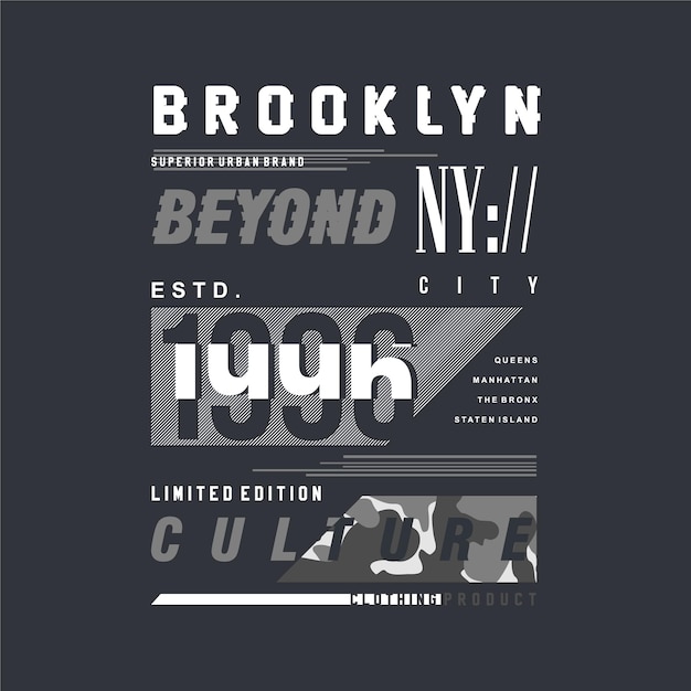 Brooklyn más allá de la cultura ilustración de letras de la ciudad de nueva york