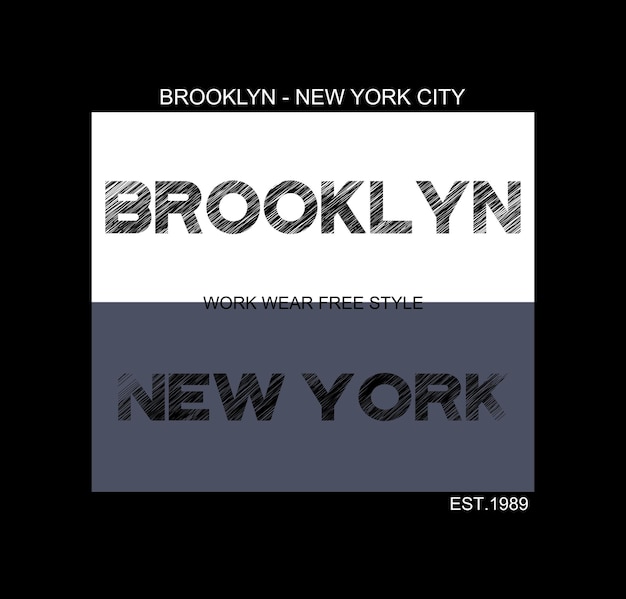 Brooklyn nueva york diseño tipografía vector diseño texto ilustración signo camiseta gráficos impresión etc.