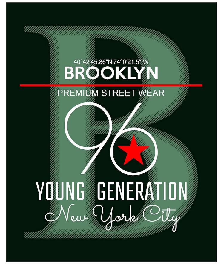 Vector brooklyn nyc diseño de tipografía vintage en ropa de camiseta de ilustración vectorial y otros usos