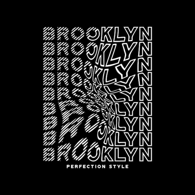 Brooklyn repetir efecto diseño tipografía vector gráfico ilustración para imprimir camisetas y otros