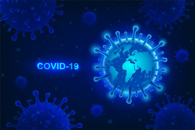 Brote de covid-19 mundial y coronavirus y alerta de protección contra la propagación del riesgo de enfermedades peligrosas