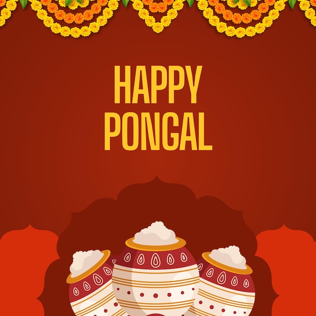 Brown Traditional Happy Pongal Instagram Post (Posta tradicional en Instagram para el feliz Pongal)