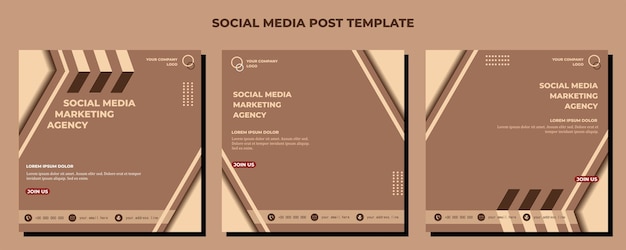 Brown Vector Social Media Post Template vector art ilustración y texto