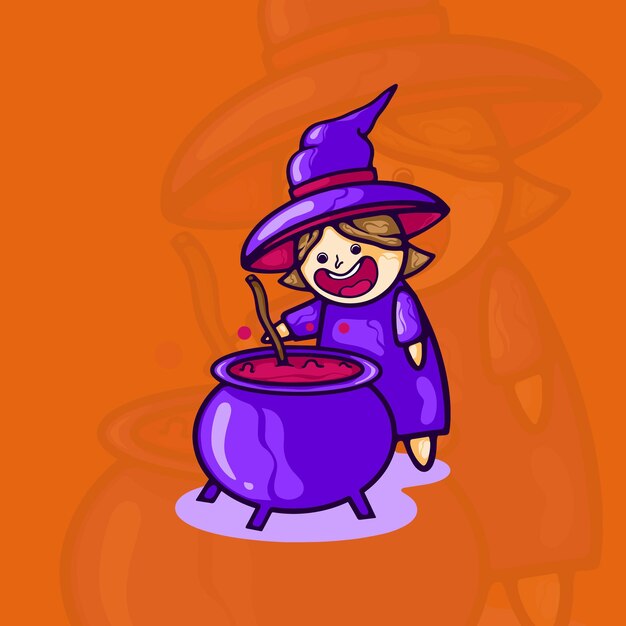 Bruja personaje de Halloween