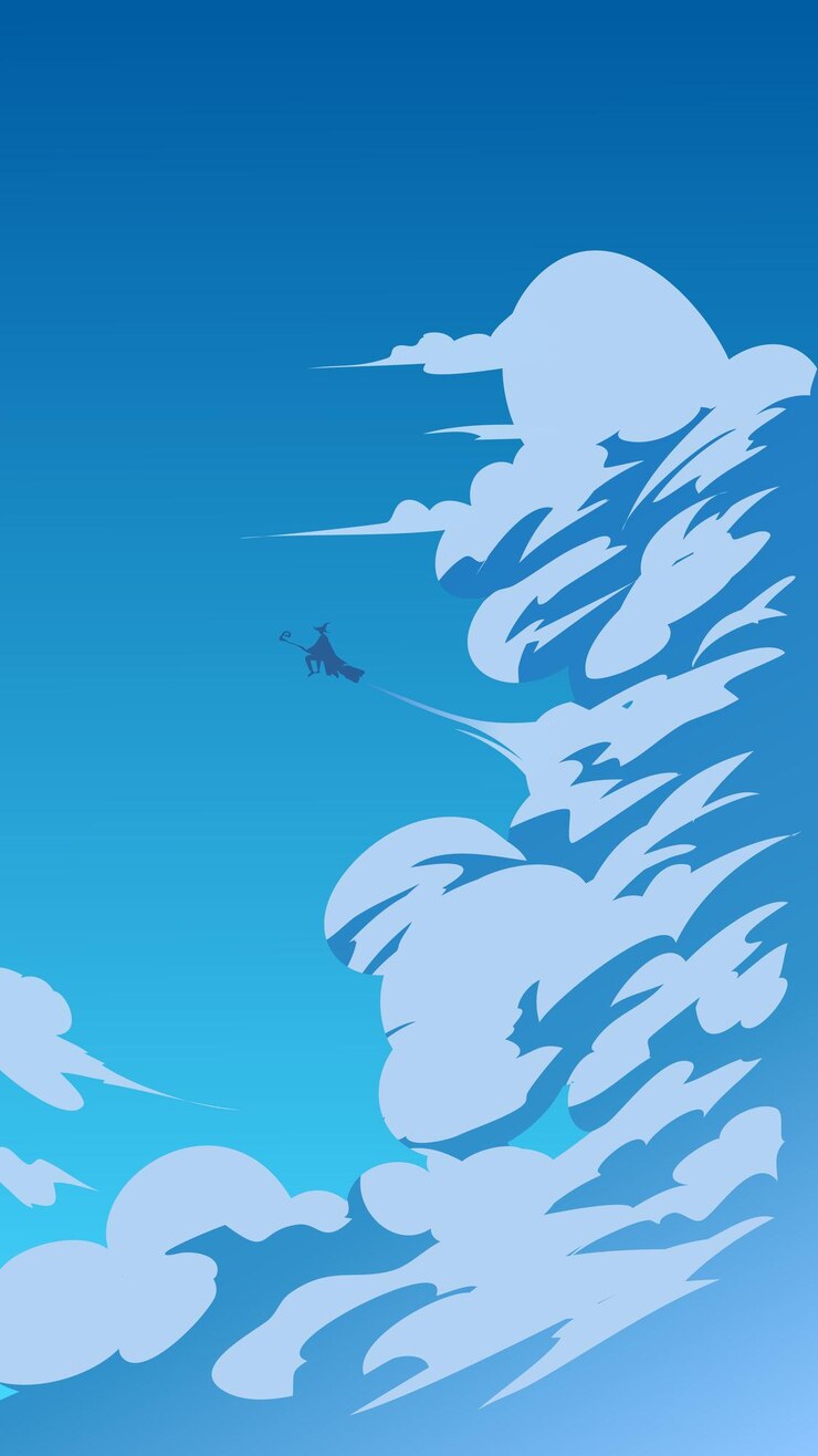 Bruja volando por el cielo