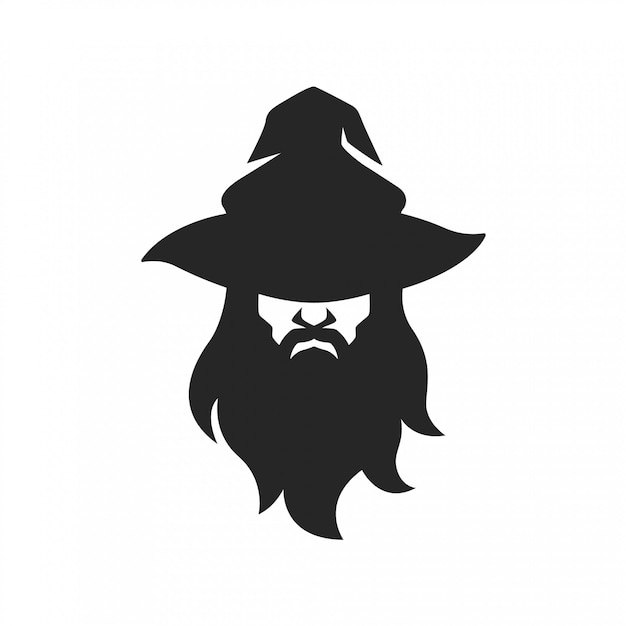 brujo brujo hombre cara con barba sombrero