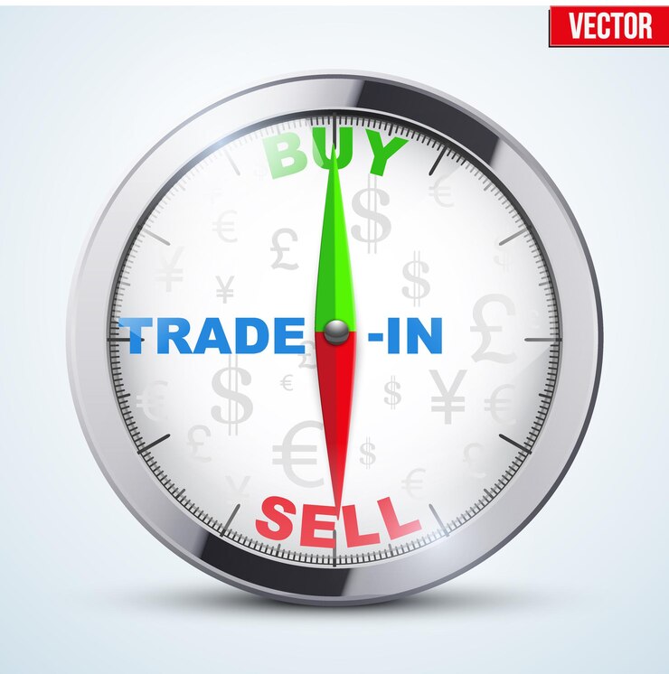 Vector brújula para comerciante de forex.