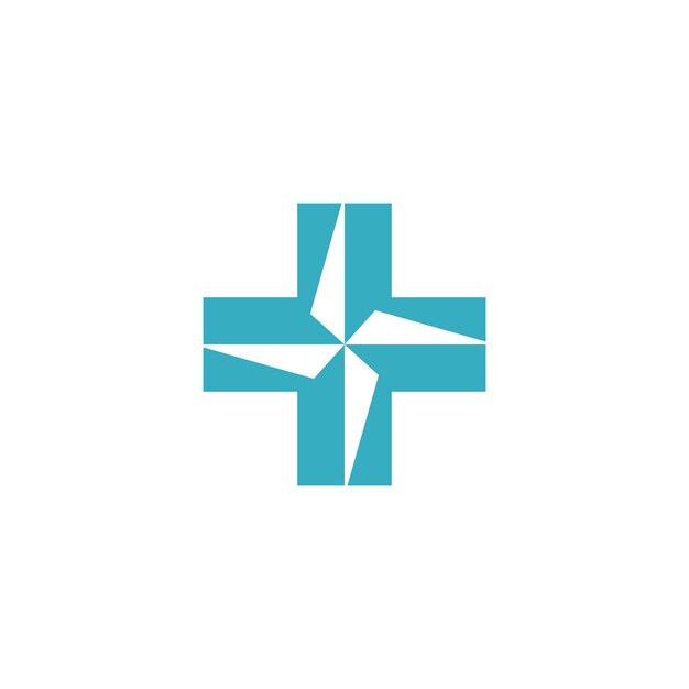 brújula dan cruz médica sencillo elegante creativo diseño de logotipo moderno