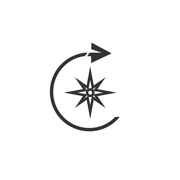 Brújula logo vector al aire libre triángulo flecha tecnología navegador