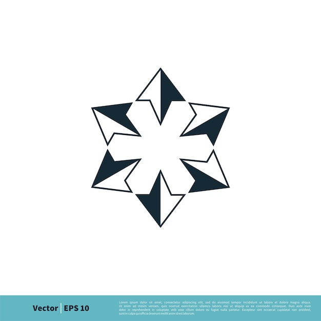 Vector brújula rosa estrella ornamental icono vector logo plantilla ilustración diseño vector eps 10