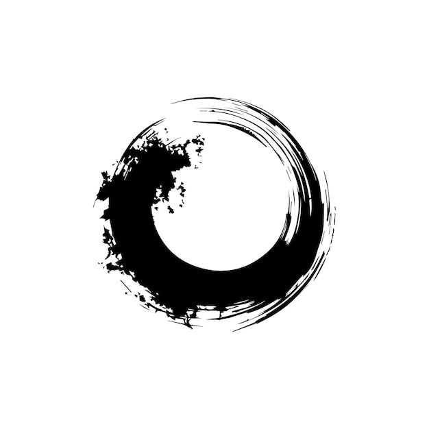 Brush círculos de forma redonda Diseño de color negro de stock