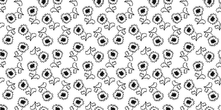 Brush doodle flor patrón sin costuras fondo botánico dibujado a mano con motivo floral abstracto