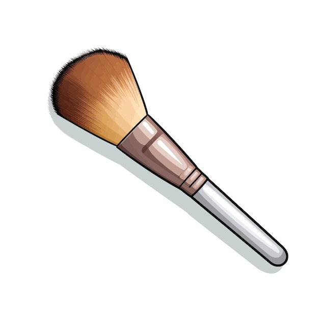 Vector brush de maquillaje dibujado a mano ilustración vectorial de dibujos animados clipart fondo blanco