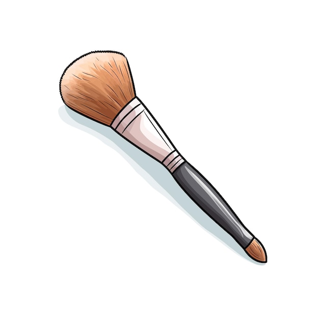 Vector brush de maquillaje dibujado a mano ilustración vectorial de dibujos animados clipart fondo blanco