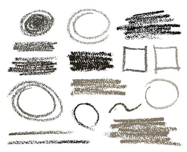Brush Strokes Set Paintbrush Boxes para texto Elementos de diseño grunge caligráfico Banderas de textura sucia marcos y flechas Manchas de tinta Ilustración vectorial