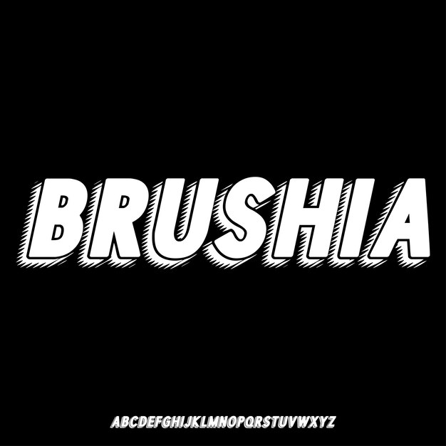 BRUSHIA grunge pincel escritura a mano alfabeto conjunto vector