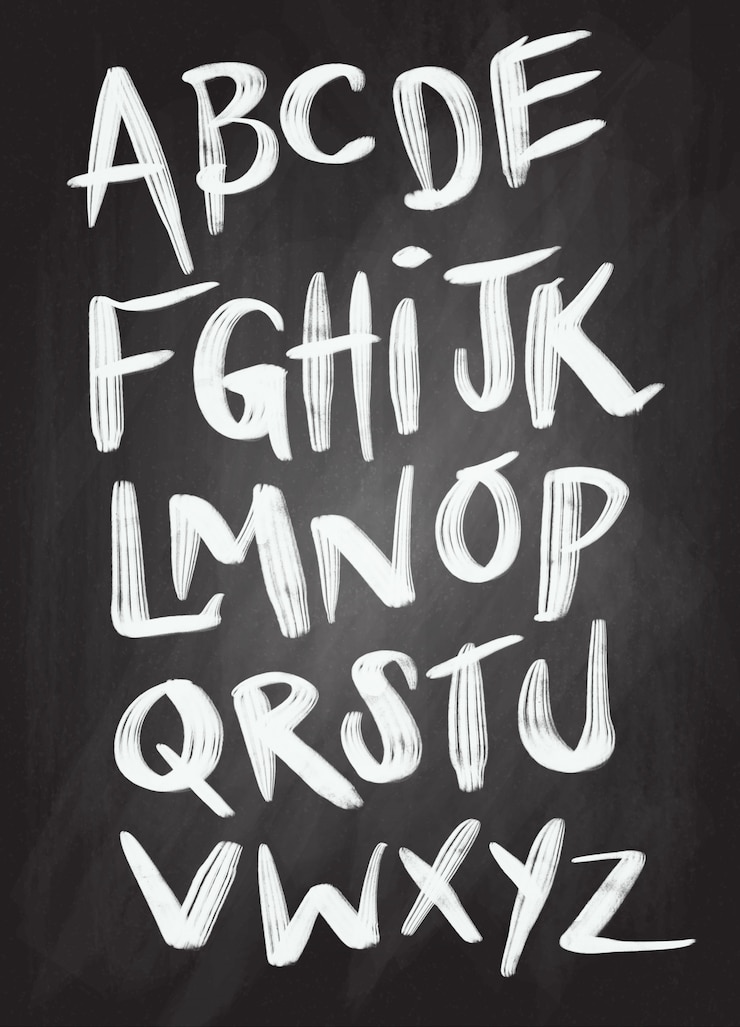 Vector brushpen fuente de letras cómicas. alfabeto del vector