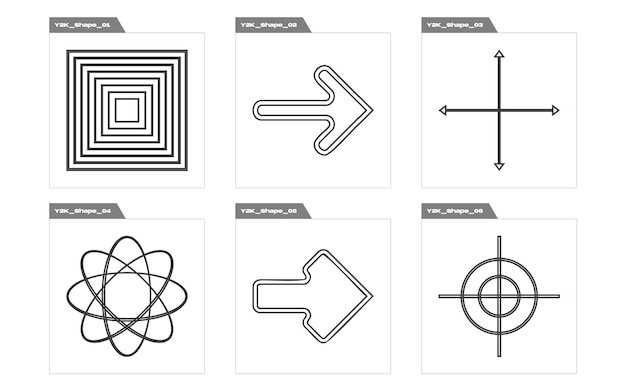 Vector el brutalismo da forma a activos gráficos extraordinarios formas abstractas modernas