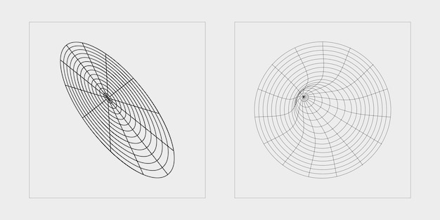 El brutalismo da forma al conjunto futurista retro psicodélico Rave Elementos para la decoración gráfica