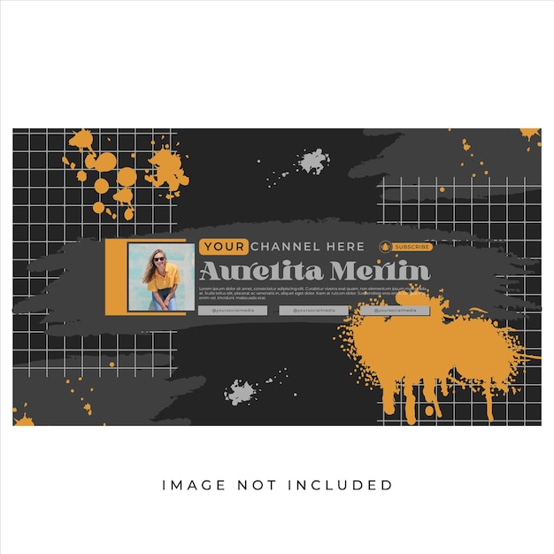 Brutalismo Templata de diseño de portada de YouTube