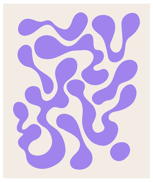 Brutalista abstract violeta Y2K cartel y cuadrículas Brutal figura contemporánea estrella oval espiral flor y otros elementos primitivos diseño suizo estético Bauhaus Memphis diseño