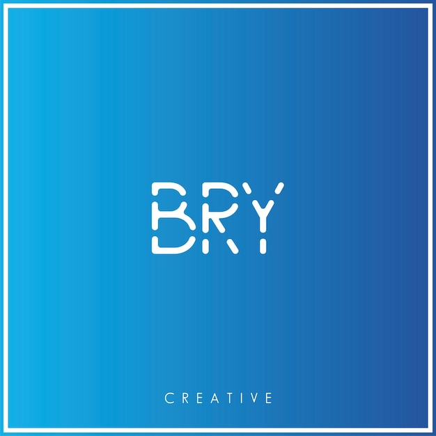 BRY Creative Vector Último Diseño del logotipo Último mínimo Logotipo Premium Ilustración vectorial Monograma