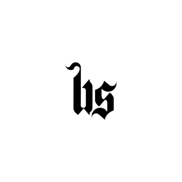 BS Monogram Logo Design letra texto nombre símbolo monocromo logotipo alfabeto carácter simple logo