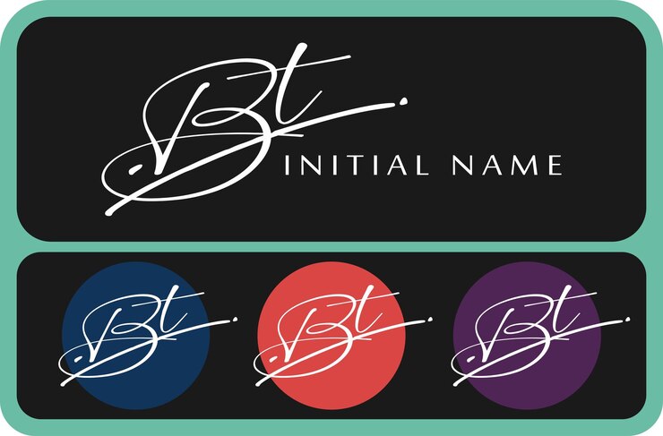 Bt B t letra inicial Bt escritura a mano inicial plantilla de logotipo de firma vector de letras de mano