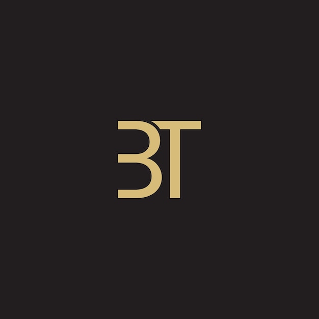 BT Carta Logo Monograma B y T Monograma Diseño BT Iniciales Carta