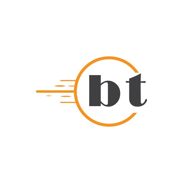 bt logotipo inicial de monograma con diseño de estilo de círculo