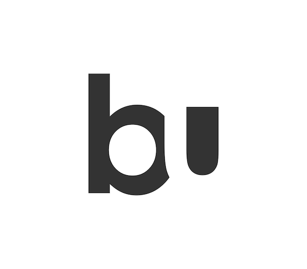BU inicial geométrico creativo basado en logotipo moderno y minimalista Letra b u fuentes de moda