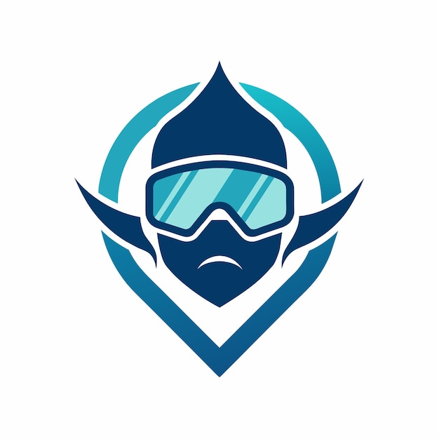 un buceo minimalista bajo el agua logotipo ilustración de arte vectorial 19