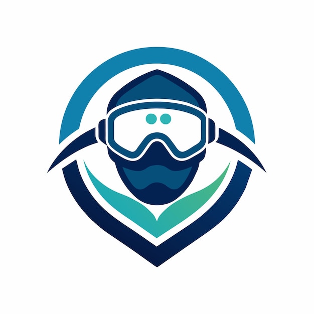 un buceo minimalista bajo el agua logotipo ilustración de arte vectorial 5